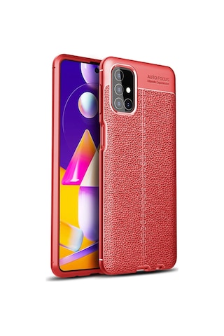 Newface Samsung Galaxy Uyumlu M31s Kılıf Auto Focus Kapak Semeglbl - 68 - Kırmızı