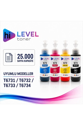 Ht-t673x/t664x Hilevel Toner,epson L850 25k Sayfa 4 Renk Cmyk Muadil Kartuş