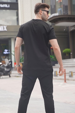 Madmext Siyah Regular Fit Basic Erkek Tişört 6131-siyah Siyah