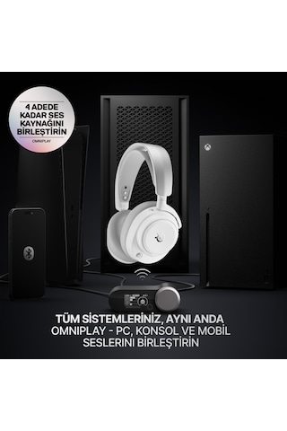 Steelseries Arctis Nova Pro Omni Wireless Ve Bluetooth Hi-res Oyuncu Kulaklığı - Beyaz