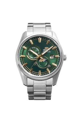 Orient Sun&moon Ra-ak0314e30b Kurmalı Otomatik Çelik Gri Yeşil Kadran 42 Mm Erkek Kol Saati