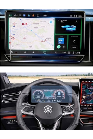 Vw Yeni Tiguan Dijital Gösterge Ve Multimedya Ekran Koruyucu Paketi - 9h Nano Teknoloji
