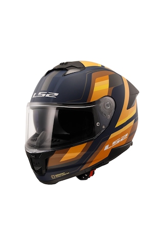 Ls2 Stream 2 Vintage Kask Kahverengi - Mat Navy Mavi - Turuncu