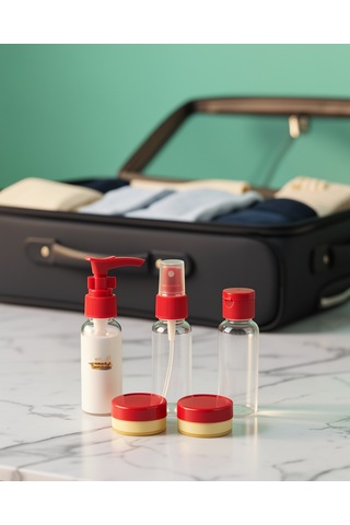 Seyahat Kozmetik Organizer Seti, 5 Parça Şeffaf 30 Ml