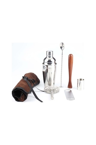 Pazly 7'li Set Paslanmaz Çelik Şarap Çalkalayıcı + Çanta + Aksesuarlar 550ml, Mutfak İçin İdeal Hediye