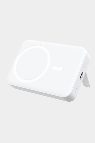 Thentech Magsafe Özellikli Mıknatıslı Kablosuz Powerbank 10000mha Ayaklı Kullanım Şık Powerbank Beyaz