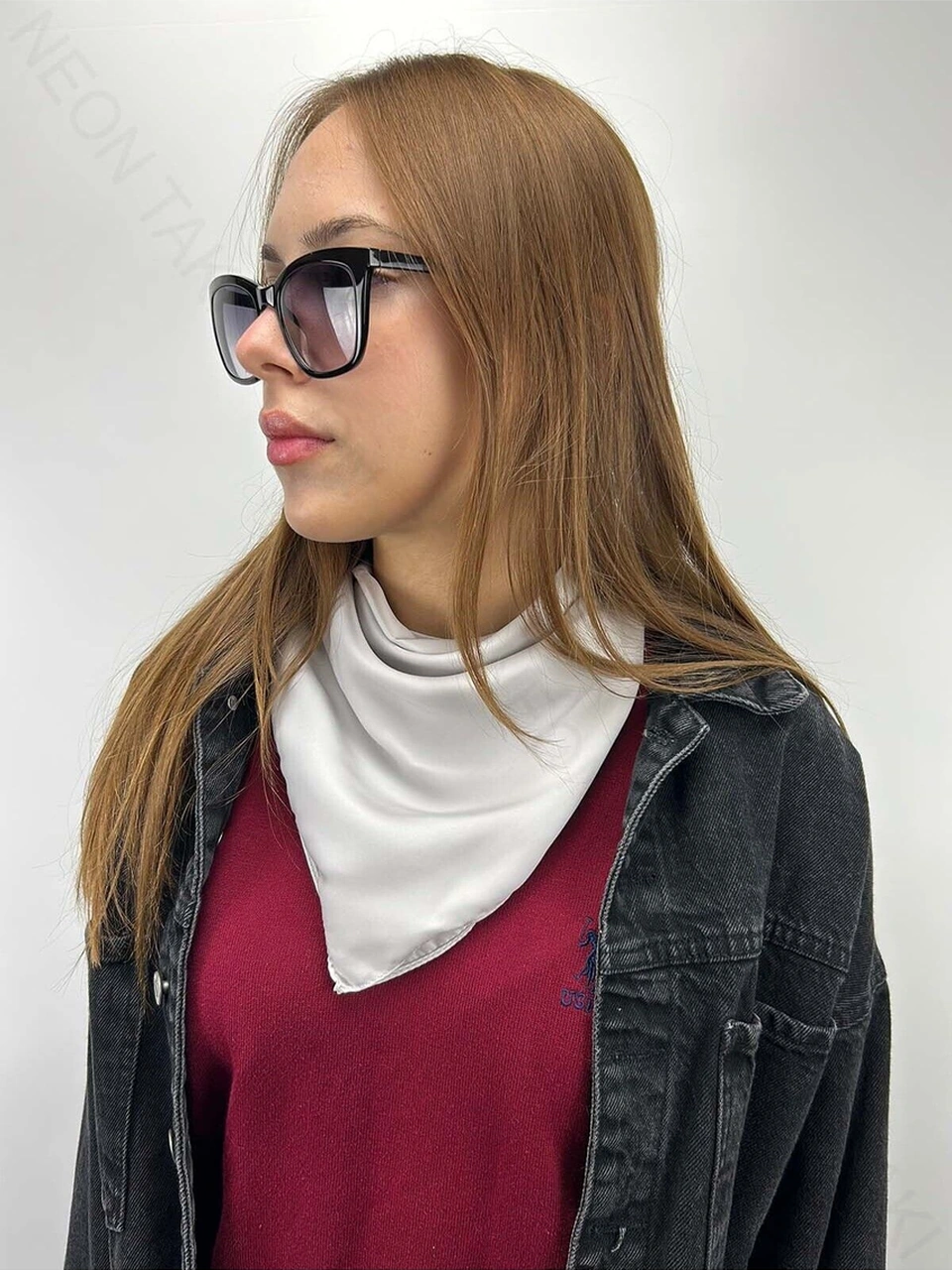 Açık Gri Renk, Fular 11, 57cmx57cm Açık Gri