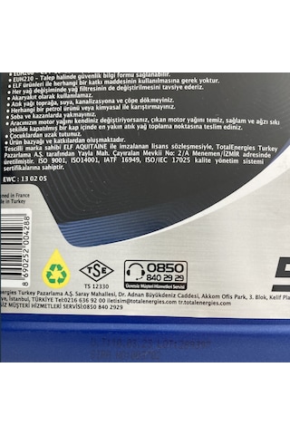 Elf Evolution 900 SxR 5W-40 Motor Yağı 5 L