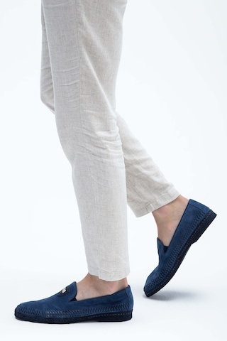 Giampiero Nicola Erkek Hakiki Deri Lacivert Loafer Ayakkabı 664 L40269a Erk Ayk Y23 Navy Lacivert