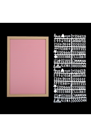 Büyük Boy Pembe Yazı Panosu Mesaj Tahtası; 2 Adet Harf Seti Hediy