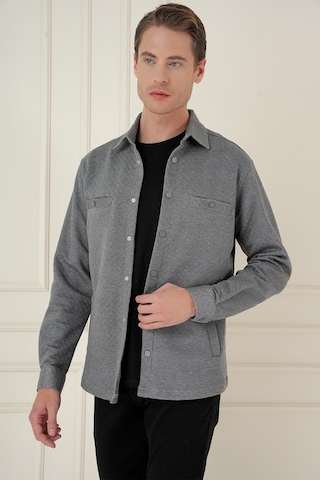 Efor G 1581 Slim Fit Gri Klasik Gömlek Gri