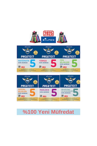 Güncel Protest 5.sınıf Tüm Dersler %100 Yeni Müfredat 6 Kitap Soru Bankası Seti+kalemlik