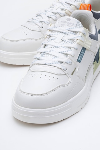 Hammer Jack Erkek Kalın Taban Bağcıklı Sneaker Gerçek Deri Hj 25205m Beyaz/turuncu