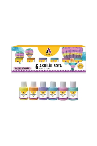 Akrilik Boya Pastel Renkler 6 Renk 6X25 Ml 1 Paket Adel Akrilik