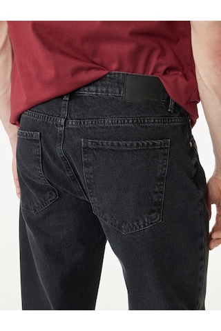 Koton Pamuklu Normal Bel Vintage Straight Fit Jean Pantolon Siyah 6sam40152nd