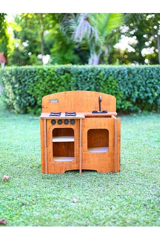 Mandu Ahşap Çocuk Dış Mekân Mutfak Ahşap Rengi