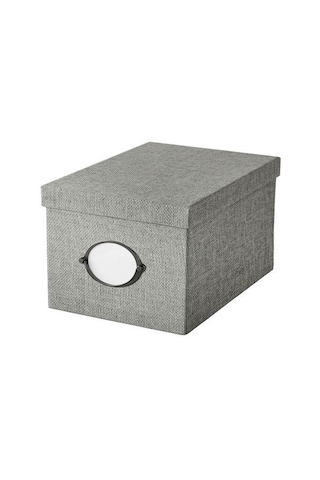 Ikea Kvarnvık Kapaklı Karton Saklama Kutusu 25 X 35 X 20 Cm Gri