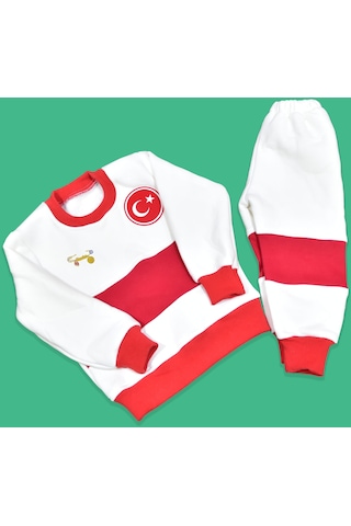 Papatya Silver 925 Ayar Gümüş Pembe Ayaklı Maşallah Bebek İğnesi + Türkiye Armalı Bebek Eşofmanı Altın