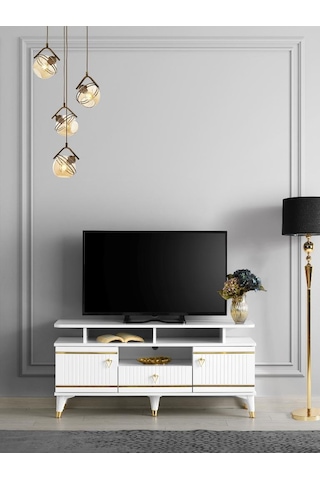 130 CM KORDON RAFLI MDF MEBRAN KAPAK TV SEHPASI