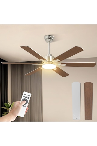 132 Cm Tavan Vantilatörü Ve Led Aydınlatma,sessiz, Uzaktan Kumandalı