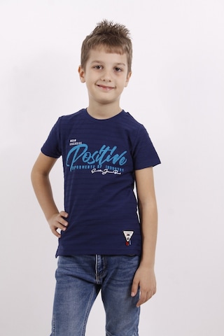 Toontoy Kids Toontoy Erkek Çocuk Flok Baskılı Örgülü Tişört Lacivert