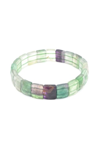 Murty99 Kare Kesim Hakiki Florit Taşı Bileklik Yeşil