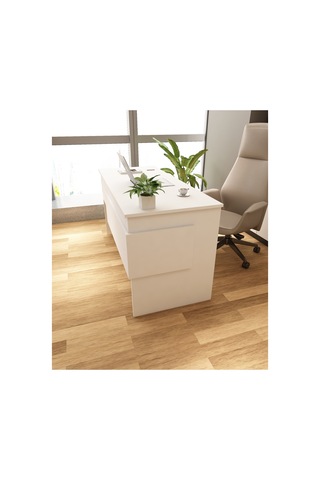 Karen 60x144 Çalışma Masası Ofis Masası Bilgisayar Masası Beyaz - Beyaz Beyaz