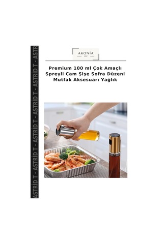 Premium 100 Ml Çok Amaçlı Spreyli Cam Şişe Sofra Düzeni Mutfak Aksesuarı Yağlık Çok Renkli