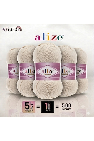 Cotton Gold - 67 Mum Işığı - 5'li Paket - 100gr/330m - Pamuklu Hırka Yelek Amigurumi İpi