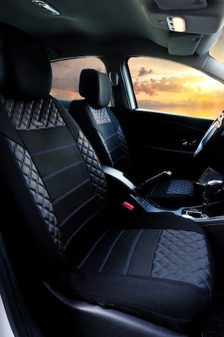 Yeni Caddy Koltuk Kılıfı Tutya Mavi Nakışlı