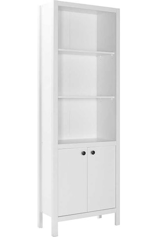 Rustik 5 Raflı Kapaklı Kitaplık-mat Beyaz 66 x 196 x 32 CM Gxyxd