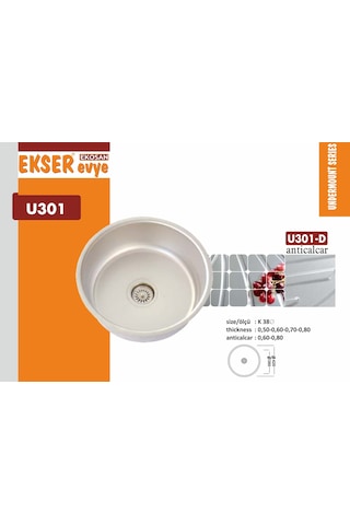Ekosan K38 Yuvarlak Paslanmaz Eviye + Sifon