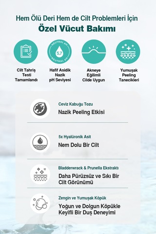 Akneye Eğilimli Ciltler İçin Nazik Peeling Etkili Duş Jeli Dashu Daily Acne Relax Body Wash Narenciye