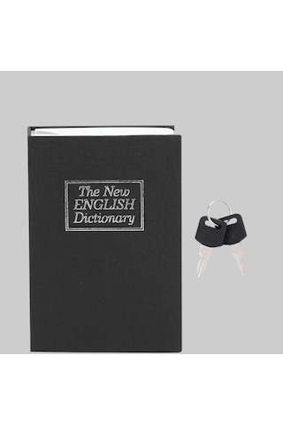 Kamuflajlı Kitap Kasa Anahtarlı Kilit, Metal İç Hazne Ve Sözlük Görünümü