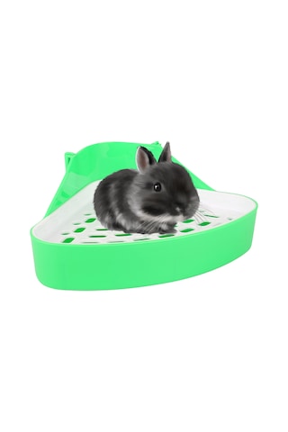Geeroyoo Yeşil Üçgen Küçük Hayvan Tuvalet Eğiticisi - Tavşan, Kobay, Chinchilla İçin Hijyenik Ve Kolay Temizlenebilir