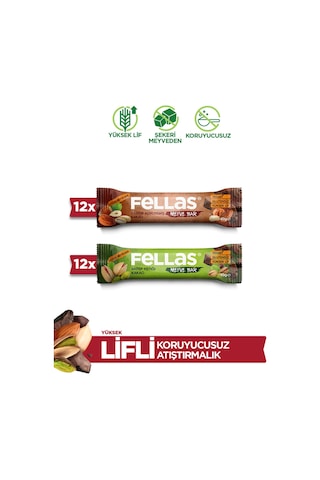 Meyve Bar 40 G Süper İkili Kutu - 24 Adet Karışık Kuruyemişli X 12 + Antep Fıstıklı X 12