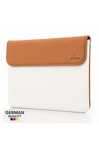 Woyax Cleanfit 13-14 İnç Gri Laptop Çantası Su Geçirmez Apple Macbook Uyumlu Kılıfı Apple iPad Tablet El Çantası Açık Kahverengi