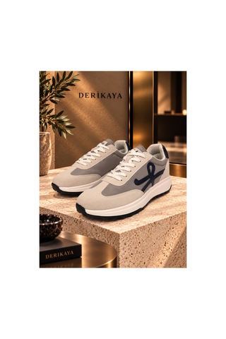 Derikaya Erkek Bağcıklı Kontrast Tabanlı Günlük Sneaker Bej