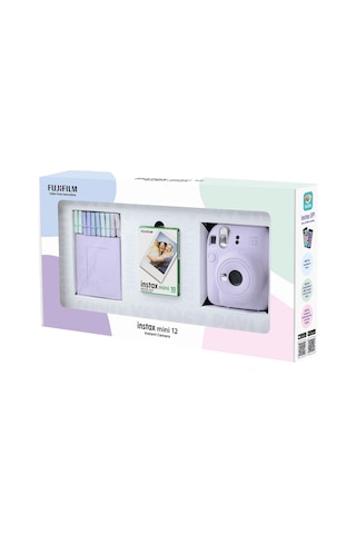 Fujifilm Instax Mini 12 Fotoğraf Makinesi + 10'lu Film + Mandal Lila