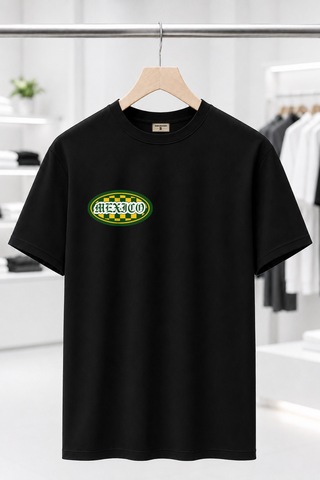 Bayloranzzo Mexico %100 Pamuk Heavy Cotton Premium Kalite Erkek Tişört Siyah