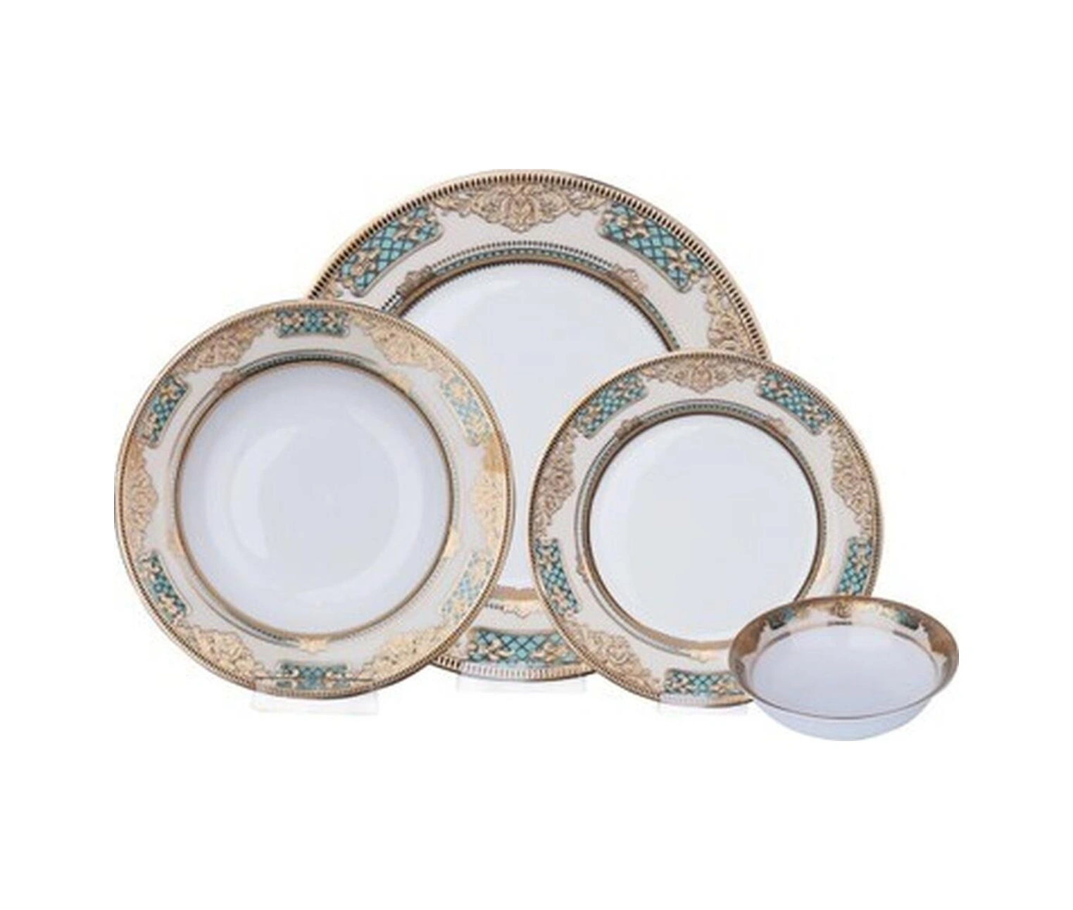72 Parça Bone China Fausta Yemek Takımı Süt Beyazı