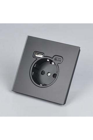 Southtrade Tek Prizli Usb Ve Type-c Özellikli Siyah Elektrik Prizi. 418051496 Usb Ve Type-c Prizli