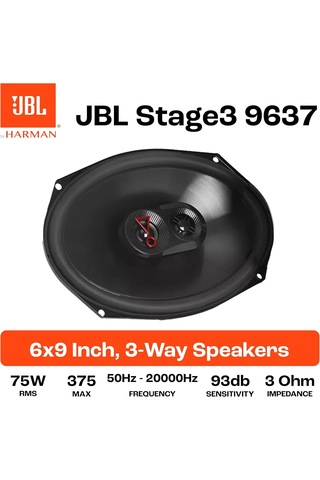 Jbl Stage3 9637f-375w Max-75w Rms-kaliteli-profesyonel-3 Yollu- 6x9" Oval Coaxial Hoparlör-kapaklıdır