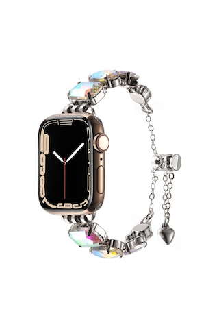 iOs Watch Uyumlu 42mm Zore Krd-115 Renkli Taş Tasarımlı Kordon-colorful