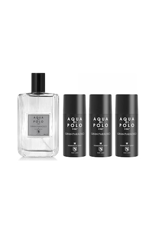 Aqua Di Polo Set Fırsatı Gran Paradiso 100 Ml Aromatik, Fujer Parfüm Ve 3'lü Deodorant Stcc011017 Aromatik