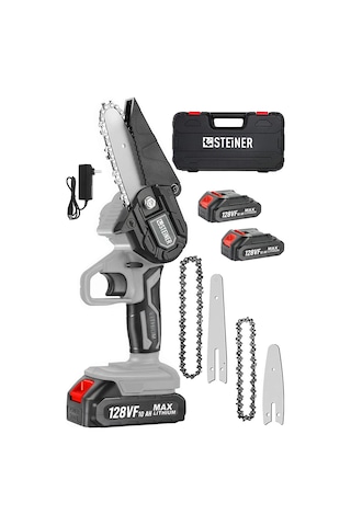 Steiner 128 Vf 10 Ah Akülü Dal Budama Çift Pala Çift Zincir Gri
