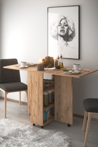 Dekorfim DF01110AC Pratik Portatif Katlanır Masa Mutfak ve Yemek Masası