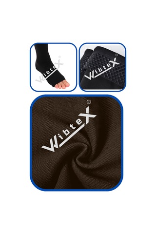 Wibtex Diz Üstü Varis Çorabı Açık Burun Siyah Renk