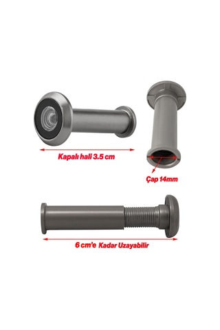 Kapı Dürbünü Kısa Saten 35-60 Mm 14 Mm Delik Çapı Güvenlik Gözetleme Aparatı Metal Gövde