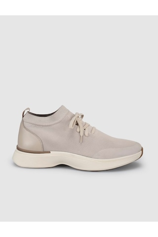 Cabani Bej Triko & Hakiki Dana Deri Erkek Sneaker